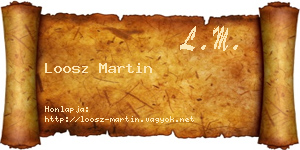 Loosz Martin névjegykártya